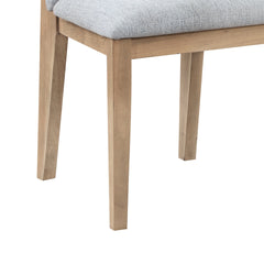 Caspian Set of 2 Gray Linen and Oak Finish 19" Dining Chair