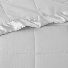 Oversized Down Alternative Blanket with Satin Trim Grey Full/Queen