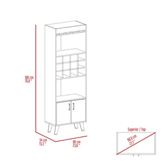 Dark Walnut 1-Drawer 2-Shelf Bar Cabinet