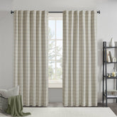 1PC 50x108" Plaid Rod Pocket and Back Tab Curtain Panel with Fleece Lining