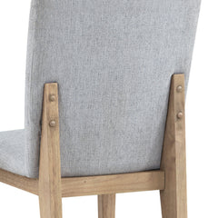 Emi 25 Inch Dining Chair Set of 2, Cushioned Seat, Gray Linen Upholstery