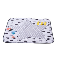 Baby Play Gym Mat Tummy Time Activity Mat with 6 Sensory Toys 34.4" x 34.4"