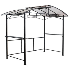 Grill gazebo 8x5ft,outdoor patio canopy,BBQ shelter with steel Hardtop and side shelves