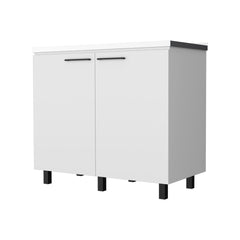 Oklahoma 2 Utility Sink & Cabinet, Interior Shelf, Stainless Steel Countertop