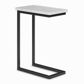 Skyler C Side Table with Genuine Marble Top in White/Black