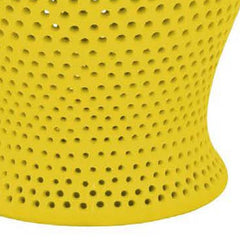 Deni 25 Inch Ginger Jar, Carved Cutout Lattice, Removable Lid, Yellow