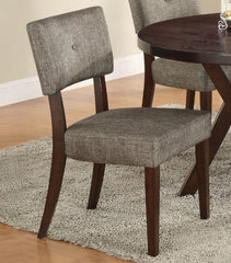 Drake Gray Fabric & Espresso Finish Side Chair (Set of 2)