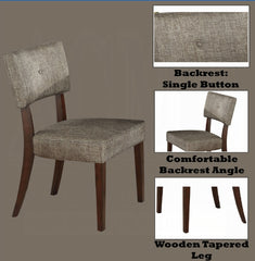 Drake Gray Fabric & Espresso Finish Side Chair (Set of 2)