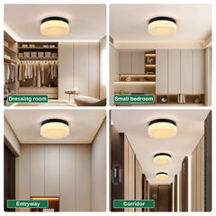 12 Inch LED Ceiling Light, 24W Flush Mount Ceiling Light,Round Low Profile Ceiling Lights for Bedroom, Living Room, Dining Room(Black)