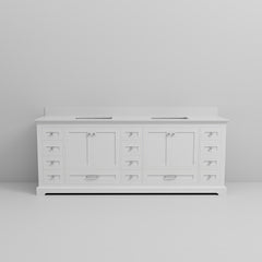 White Double Bath Vanity 84 in. W x 22 in. D, with Cultured Marble Top