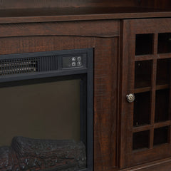 Classic TV Media Stand Modern Entertainment Console for TV Up to 65" with Open and Closed Storage Space, Espresso, 58.25"W*15.75"D*32"H