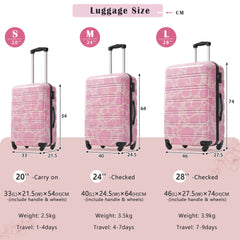 Hardshell Luggage Sets 3 pcs Spinner Suitcase with TSA Lock Lightweight-20"+24"+28" Luggages