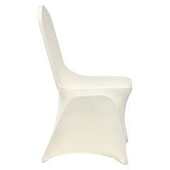 Stretch Spandex Folding Chair Covers, Universal Fitted Chair Cover, Removable Washable Protective Slipcovers, for Wedding, Holiday, Banquet, Party, Celebration, Dining (50PCS Ivory White)