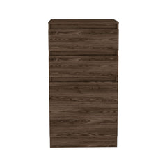 Dresser 43 inchH, Jewelry Box, Mirror, Single Door Cabinet, Two Drawers, Dark Walnut