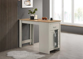 Alfonso 47" Light Gray Small Space Counter Height Dining Table with Cabinet and Drawer Storage