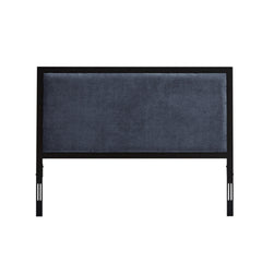 Metal Trim Upholstered Headboard, Queen, Navy