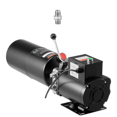 Hydraulic Pump Power Unit, AC 220V, 10 Quart Single Acting Hydraulic Unit, 6.3 L/min Oil Flow, Max Discharge Pressure 22 MPa for Dump Truck, Auto Repair Garage, Car Lifting Platforms, Black