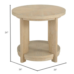 Tan Round Accent Table