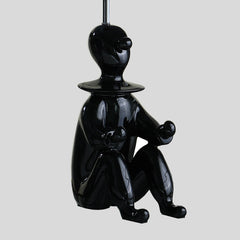 21.25" Black Modern Clown Phone Holder Resin Table Lamp