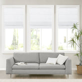 1-Piece 34x64" Linen Blend Light Filtering Cordless Roman Shade,White