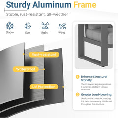 All-Weather 30" Aluminum Swivel Patio Dining Chairs with Gray Cushions