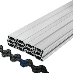 Spring Wire and Lock Channel,6.56ft Spring Lock & U-Channel Bundle for Greenhouse, 20 Packs PE Coated Spring Wire & Aluminum Alloy Channel, Plastic Poly Film or Shade Cloth Attachment w/Screws