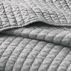 3 Piece Quilt Set Grey Full/Queen