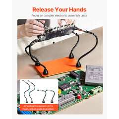Magnetic Helping Hands Soldering Station 4 Flexible Arms Alligator Clips