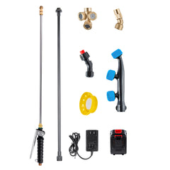 10 Gal Battery Powered Sprayer with Cart Wheeled 0-80 PSI Electric Weed Sprayer