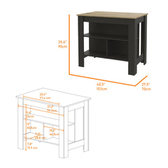 Brooklyn Kitchen Island, Three Concealed Shelves