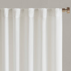 2 PCS 52x95" Rod Pocket with Back Tab Privacy Curtain Pair White