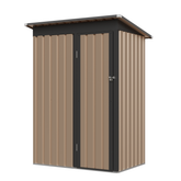 4.27FT x2.42FT Metal Garden Shed 5 X 3 FT Pent Roof with Hinge Door