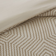 9-Piece King Abstract Comforter Set, Tan+Ivory