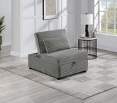 Contemporary Sleeper Sofa Chair Pillow Plush Tufted Seat 1pc Convertible Sofa Smoke Color Wide-Welt Corduroy