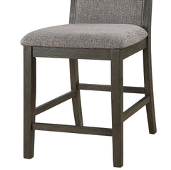 Modern Grey Dining Chairs Kitchen Set of 2pc High Chairs Upholstered Fabric Foam Cushion Dining Room