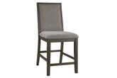 Modern Grey Dining Chairs Kitchen Set of 2pc High Chairs Upholstered Fabric Foam Cushion Dining Room