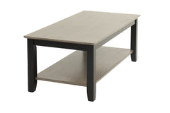 Gray And Black Two Tone Finish 1pc Coffee Table Under-Table Shelf Storage Living Room Rubberwood Walnut Veneer