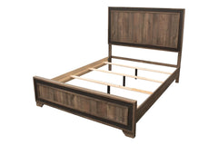 Oak Finish High Headboard 1pc Queen Size Bed Bedroom Furniture Bedframe Panel Design Wooden