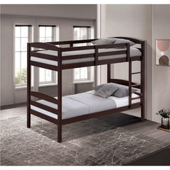 Twin Over Twin Transitional Bunk Bed Arch Design Espresso Finish