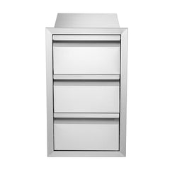 Outdoor Kitchen Drawers 15" W x 25.4" H x 19" D, Box Frame Style Flush Mount BBQ Drawers with Stainless Steel Handle, BBQ Island Drawers for Outdoor Kitchens or Patio Grill Station