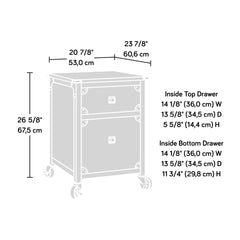 File Pedestal with Smooth-Glide Drawer, Beige and Natural finish