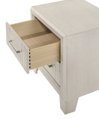 1pc Contemporary Two-Drawers Nightstand Bed Side Cabinet Wooden Furniture White/Beige Color