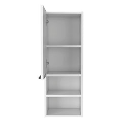 Medicine Single Door Cabinet 32" H, Two Interior Shelves, Two External Shelves, White