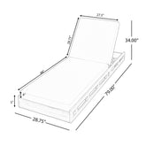 LOUNGE CHAISE SET, ACACIA WOOD WITH WATER-RESISTANT LOUNGE CUSHIONS (CREAM & 4 INCH THICK) - MATCHING DARK GREY VERSION AVAILABLE