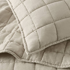 3-Piece King/Cal King Linen Garment Washed Quilt Set,Linen