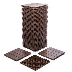 68-Pack 11.42"x11.42" Plastic Interlocking Deck Tiles - 61.60 Sq.Ft Outdoor Plastic Flooring Super Durable & Waterproof All-Weather Indoor/Outdoor Use Eco-Friendly Non-Toxic Material