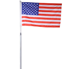16FT Telescopic Flag Pole Kit for July 4th – Heavy Duty Aluminum, 3x5 USA Flag Included, 360° Tangle-Free Clips