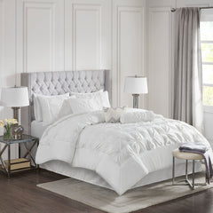 7 Piece Tufted Comforter Set White Full