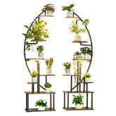 Plant Stand Indoor with Grow Lights, 65.5 in Tall 7-Tiered Lighted Plant Shelf, 2 Pack Metal Corner Plants Holder, 3 Timer & 10 Brightness, Half-Moon Shaped Flower Display Rack for Living Room