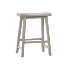 24 Inch Ergonomic Counter Height Stool, Set of 2, Curved Saddle Seat, Gray